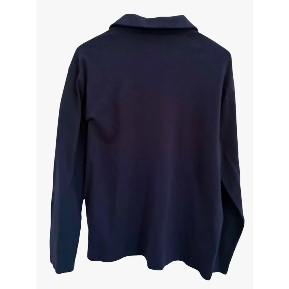 Banana Republic Dark Navy Long-Sleeve Polo Shirt Men’s Size XL